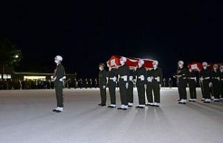 Şehitler törenle memleketlerine uğurlandı