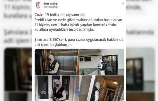 Sivas’ta karantina kuralına uymayan 11 kişiye...