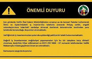 Valilikten dolandırıcı uyarısı