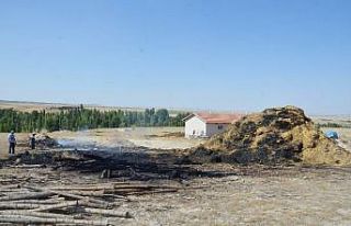 12 bin liralık saman balyası kül oldu