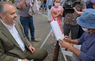 50. sanat yılında Başkan Aktaş’ı çizdi