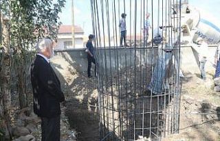 Ağılbaşı köyünde yapılacak olan caminin temeli...