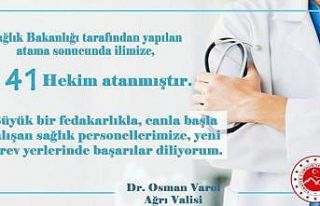 Ağrı’ya 141 doktor atandı