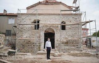 Ayvalık’ta Tarihi Kadı Camii restorasyon çalışmalarında...