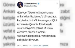 Bakan Gül’den trafik kazasında hayatını kaybeden...