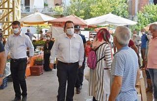 Başkan Dutlulu, maske ve mesafe denetimi yaptı