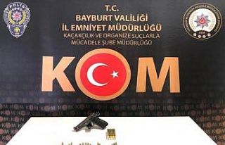 Bayburt’ta 1 adet tabanca ve 85 adet fişek ele...