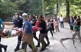 Bursa’da şelalede fotoğraf çektirmek isteyen...