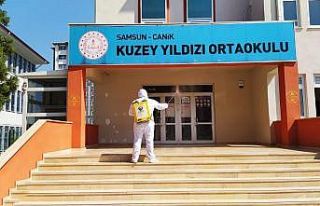 Canik’te sınavlar öncesi okullar dezenfekte edildi