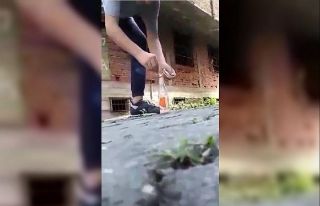 Çocukların tehlikeli oyunu kameraya yansıdı