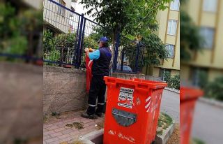 Çöpteki bayrağı çıkarıp duvara asan temizlik...