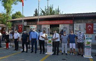 Dalyan’da dezenfekte ve maske istasyonu kuruldu