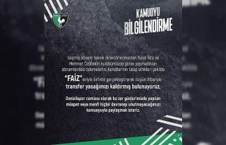 Denizlispor’un transfer yasağı sona erdi