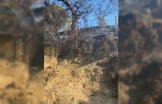 Devrilen saman kamyonu alev alev yandı, sürücüsü...