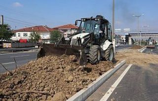 Düzce D-100’de refüj çalışmaları başlatıldı