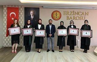 Erzincan Barosu bünyesine 6 yeni avukat daha kattı