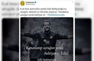Eskişehirspor’dan Ediz Bahtiyaroğlu paylaşımı