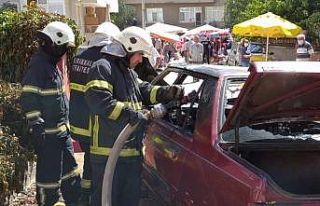 Faciadan dönüldü: LPG tanklı otomobilde yangın...