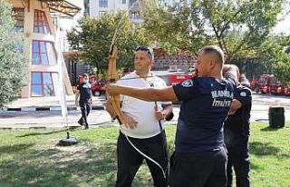 İtfaiyeciler hem eğlendi hem de spor yaptı