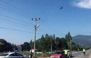 Jandarmadan helikopterli trafik denetimi