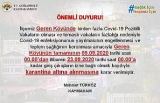 Karabük’te pozitif vakaların görüldüğü köyde...