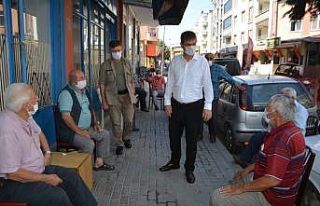 Kaymakam maske denetiminden memnun ayrıldı