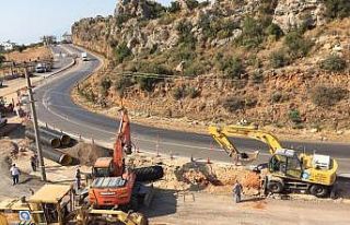 Kazaların yaşandığı kavşakta çalışma