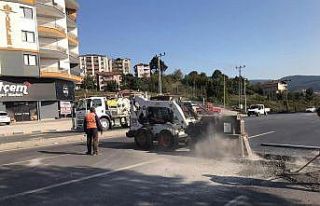 Kepez Mahallesi’nde sinyalizasyon çalışması...