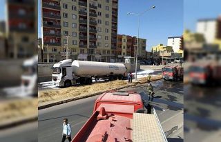 Kızıltepe’de kaza geçiren azot yüklü tanker...