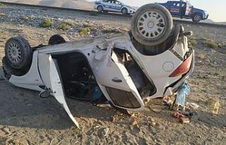 Konya’da otomobil takla attı: 2 yaralı