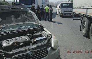 Köpeğe çarpmamak için direksiyonu kıran sürücü...