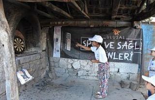 Köy fırınında dart yarışması