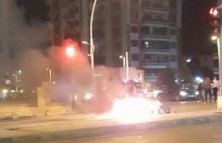 Malatya’da motosiklet yangını korkuttu