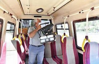 Mamak’ta araçlar tek tek dezenfekte ediliyor