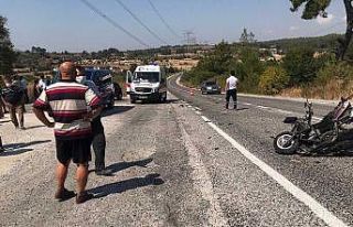 Motorsiklet ile otomobil çarpıştı 1 yaralı