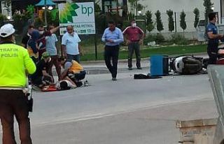 Motosiklet sürücüsü kazada yaralandı