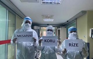 Rize’de sağlıkçılardan ’Bizim için kendini...