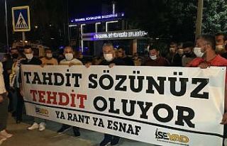 Servis minibüsçülerinden İmamoğlu’na protesto