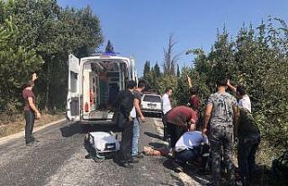 Tarım aracı şarampole yuvarlandı: 1 yaralı