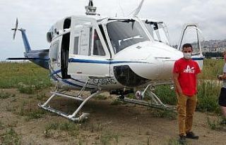 Trabzon’da dolgu alanına inen helikopter paniğe...
