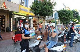 Alanya’da motosiklet sürücülerine yönelik denetim