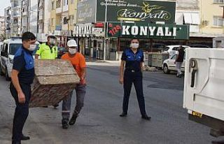 Aliağa Zabıta ekiplerinden kaldırım işgali denetimi