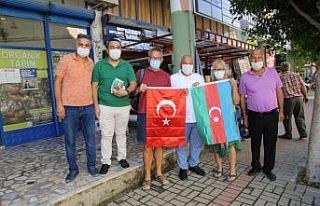 ALTSO destek için esnafa Azerbaycan ve Türk bayrakları...