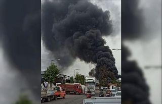 Antalya’da atık yangınından çıkan dumanlar...