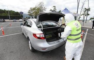 Araç dezenfekte istasyonu yeniden hizmette