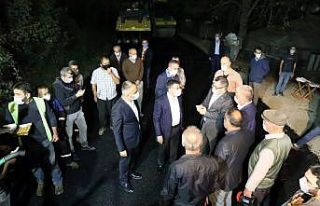 Asfalt çalışması gece gündüz devam ediyor