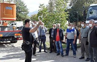 Belediye personeline yüksekte çalışma eğitimi