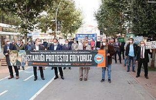 Bolu’da Fransa Cumhurbaşkanı Macron protesto edildi