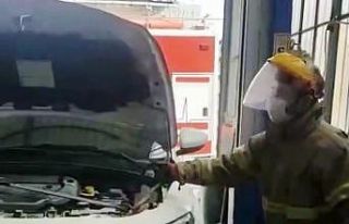 Bursa’da araca giren yılan İzmir’de çıkarıldı