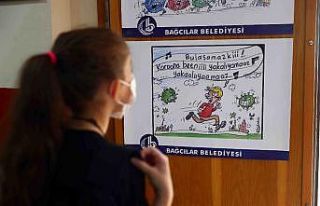 Çocuklar virüs tedbirlerini karikatürle öğreniyor